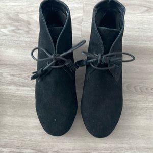 Black suede ankle boots